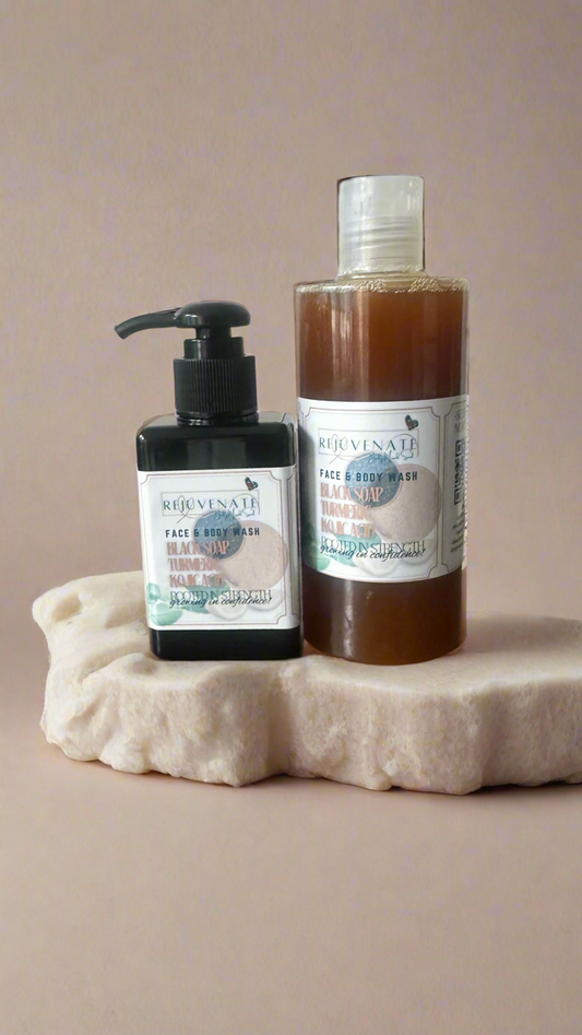 Black soap, turmeric and Kojic acid face and body wash